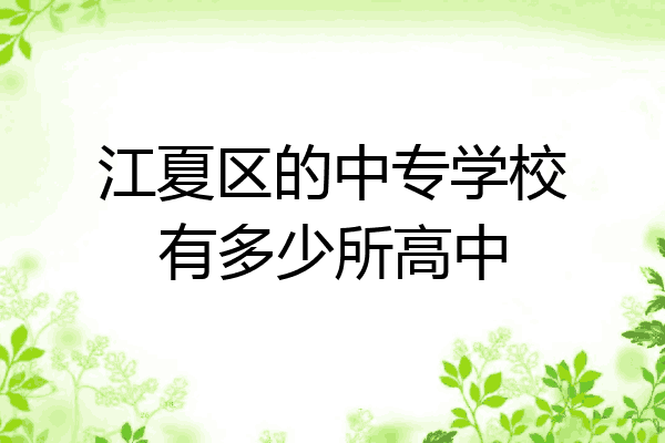 江夏区的中专学校有多少所高中
