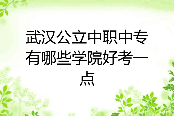 武汉公立中职中专有哪些学院好考一点