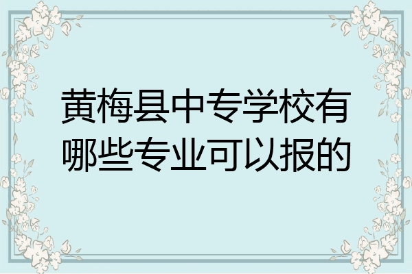 黄梅县中专学校有哪些专业可以报的