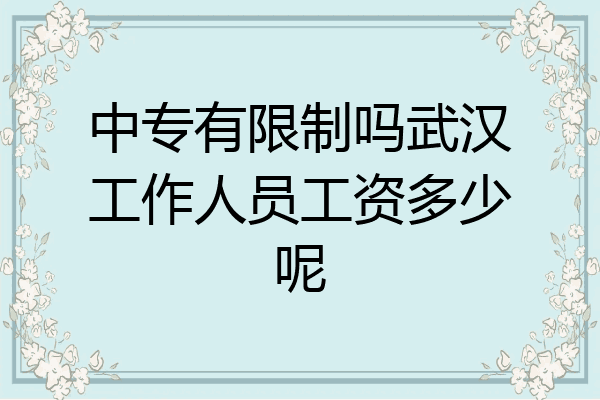 中专有限制吗武汉工作人员工资多少呢