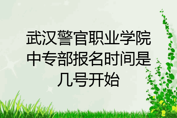 武汉警官职业学院中专部报名时间是几号开始