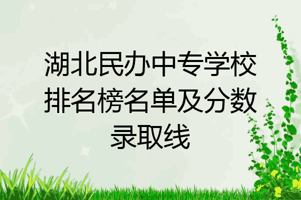 湖北民办中专学校排名榜名单及分数录取线