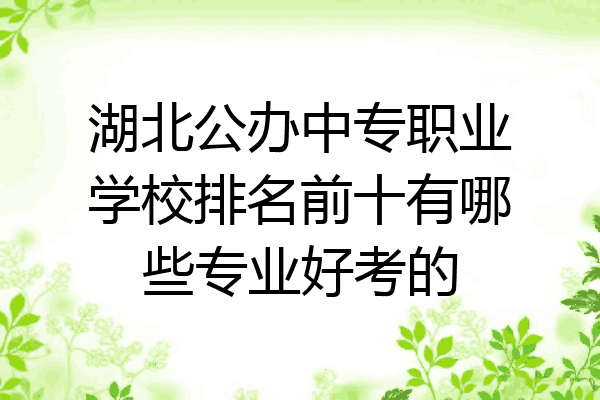 湖北公办中专职业学校排名前十有哪些专业好考的