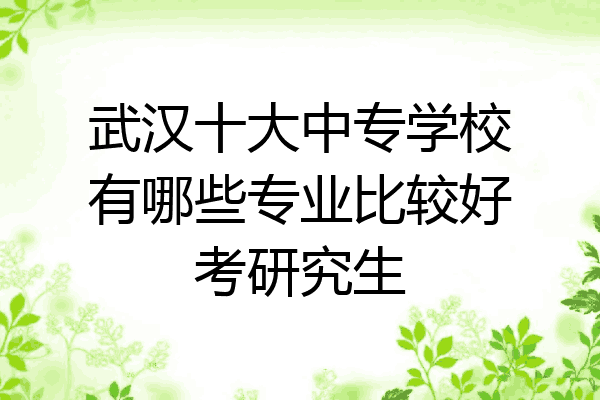 武汉十大中专学校有哪些专业比较好考研究生