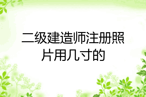 二级建造师注册照片用几寸的