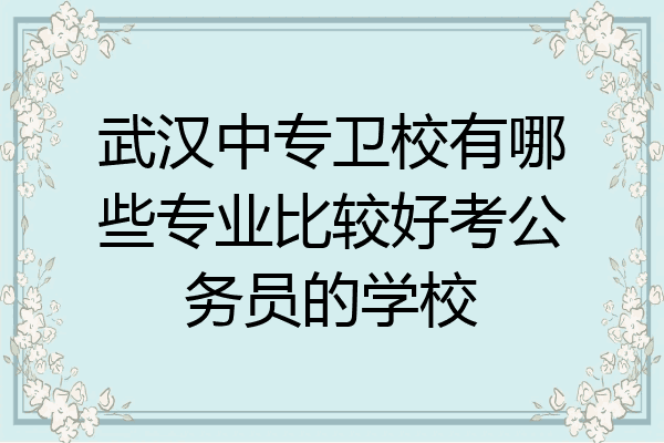 武汉中专卫校有哪些专业比较好考公务员的学校