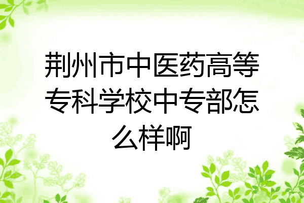 荆州市中医药高等专科学校中专部怎么样啊