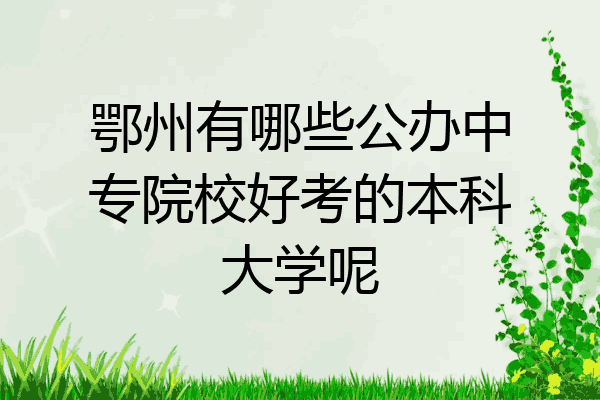 鄂州有哪些公办中专院校好考的本科大学呢