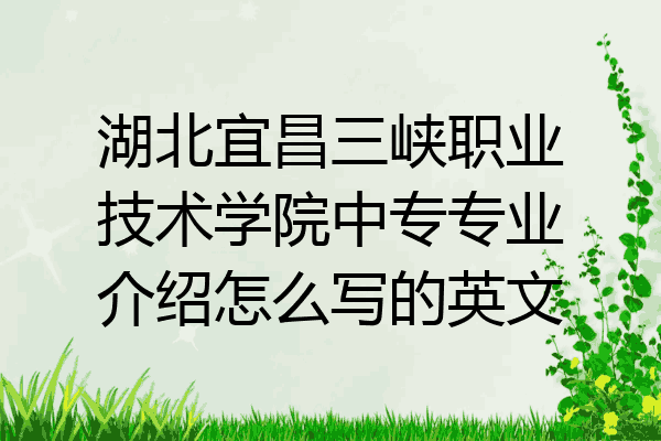 湖北宜昌三峡职业技术学院中专专业介绍怎么写的英文