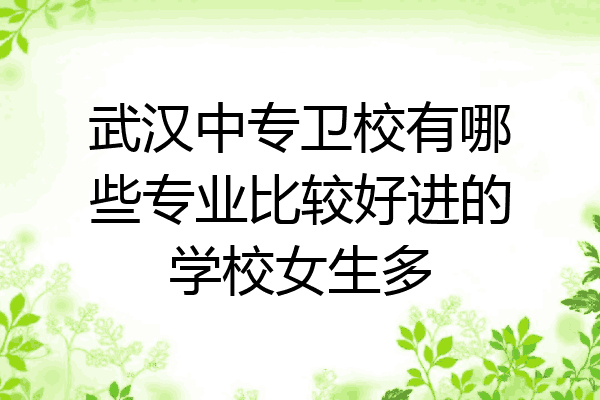 武汉中专卫校有哪些专业比较好进的学校女生多