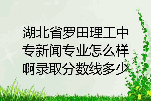 湖北省罗田理工中专新闻专业怎么样啊录取分数线多少