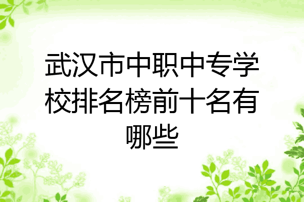 武汉市中职中专学校排名榜前十名有哪些