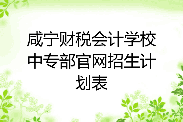 咸宁财税会计学校中专部官网招生计划表
