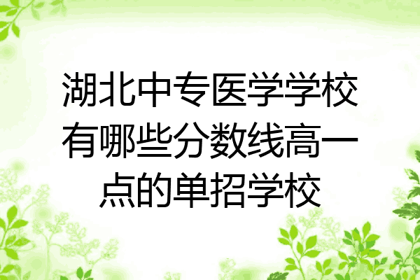 湖北中专医学学校有哪些分数线高一点的单招学校