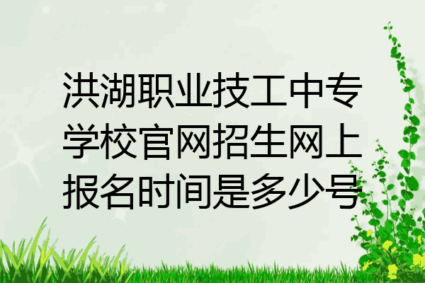 洪湖职业技工中专学校官网招生网上报名时间是多少号