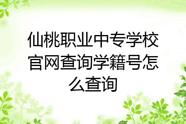 仙桃职业中专学校官网查询学籍号怎么查询