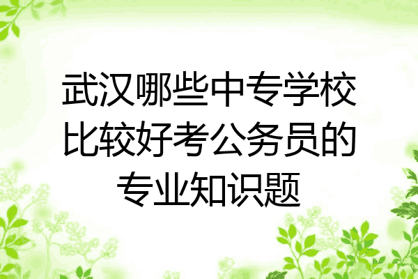 武汉哪些中专学校比较好考公务员的专业知识题