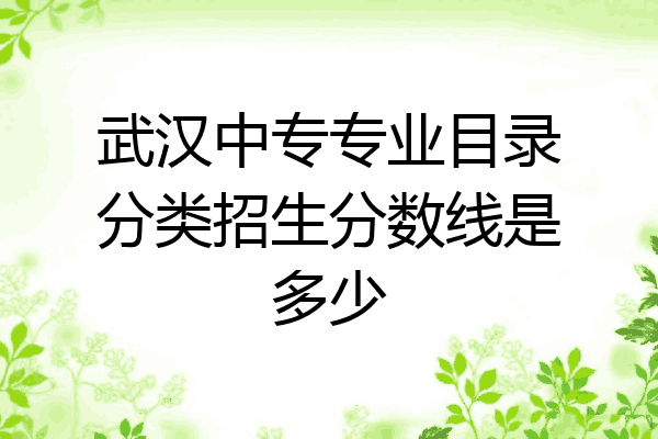 武汉中专专业目录分类招生分数线是多少
