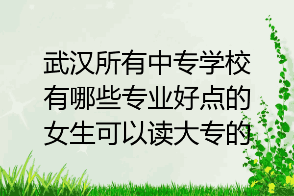 武汉所有中专学校有哪些专业好点的女生可以读大专的