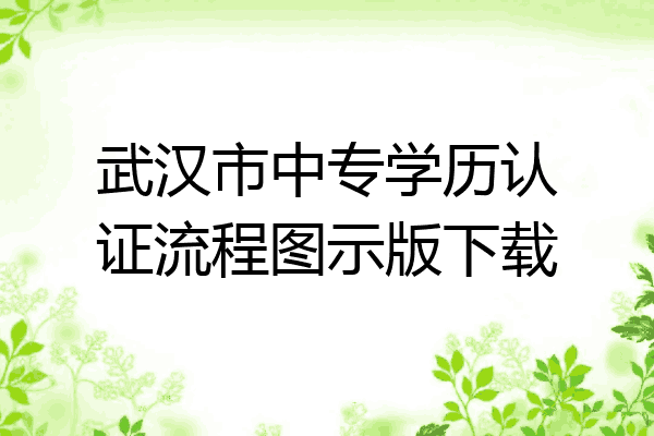 武汉市中专学历认证流程图示版下载
