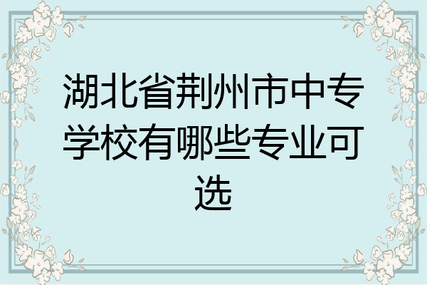 湖北省荆州市中专学校有哪些专业可选