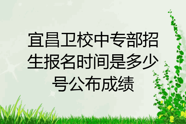 宜昌卫校中专部招生报名时间是多少号公布成绩