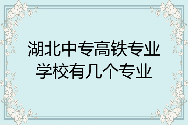 湖北中专高铁专业学校有几个专业