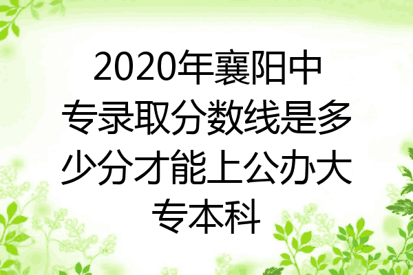 2020年襄阳中专录取分数线是多少分才能上公办大专本科