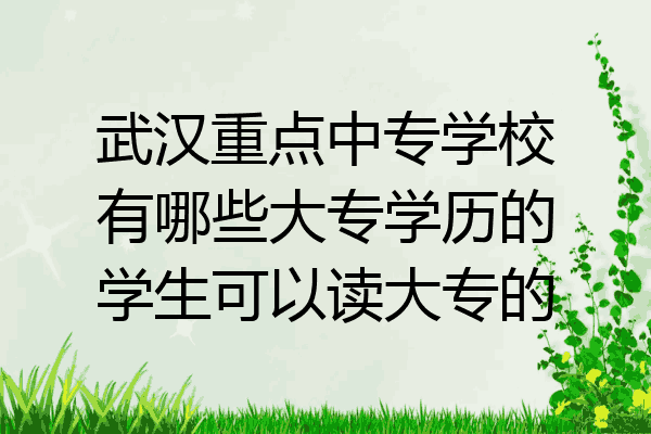 武汉重点中专学校有哪些大专学历的学生可以读大专的