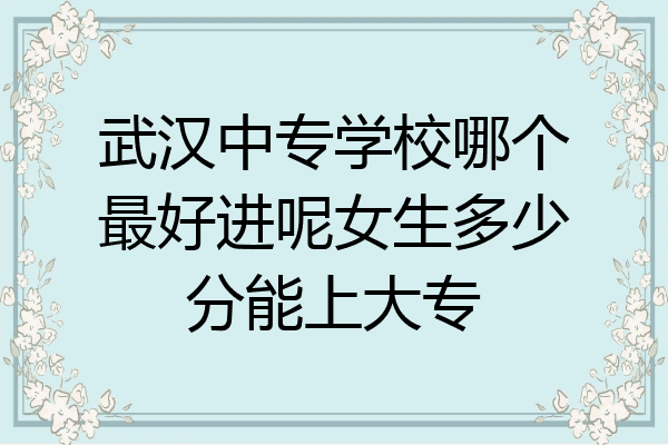 武汉中专学校哪个最好进呢女生多少分能上大专