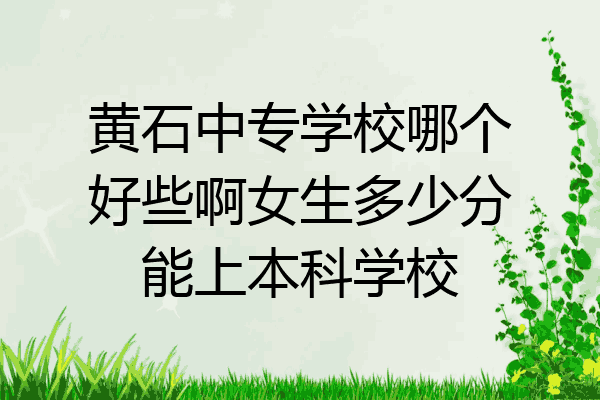 黄石中专学校哪个好些啊女生多少分能上本科学校