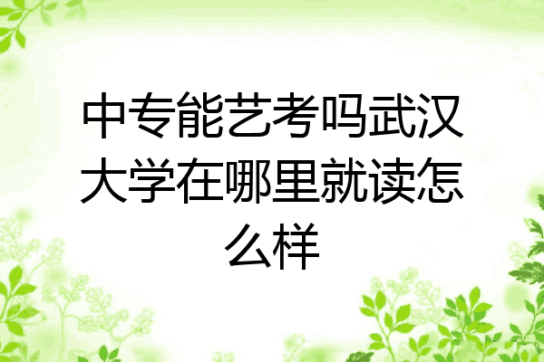 中专能艺考吗武汉大学在哪里就读怎么样