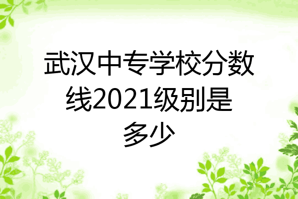 武汉中专学校分数线2021级别是多少