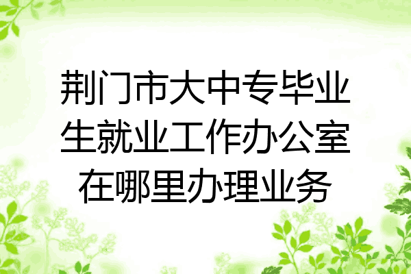 荆门市大中专毕业生就业工作办公室在哪里办理业务