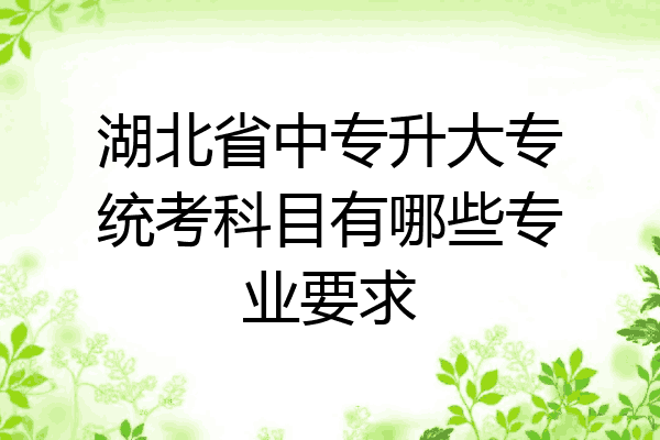湖北省中专升大专统考科目有哪些专业要求