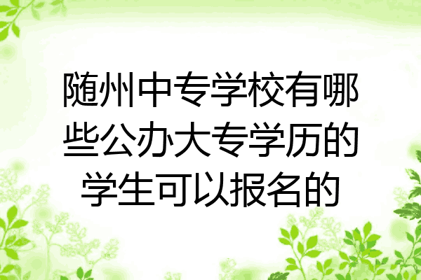 随州中专学校有哪些公办大专学历的学生可以报名的