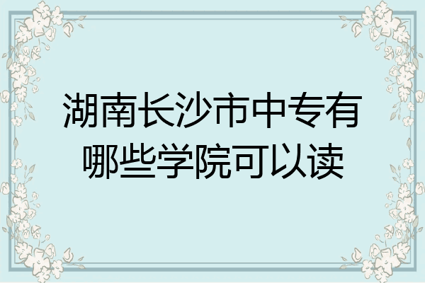 湖南长沙市中专有哪些学院可以读