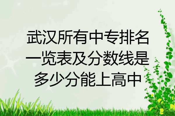 武汉所有中专排名一览表及分数线是多少分能上高中