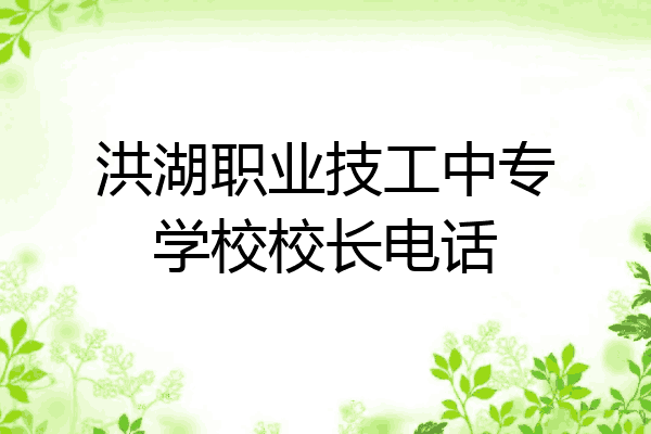 洪湖职业技工中专学校校长电话