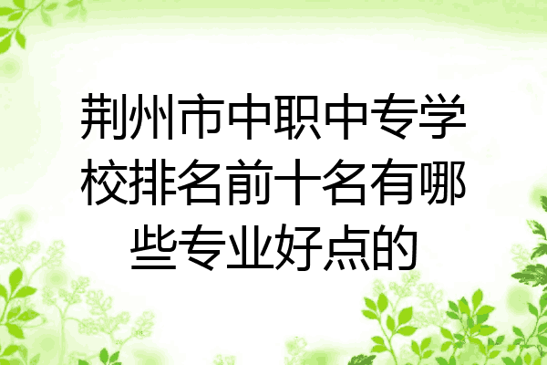 荆州市中职中专学校排名前十名有哪些专业好点的