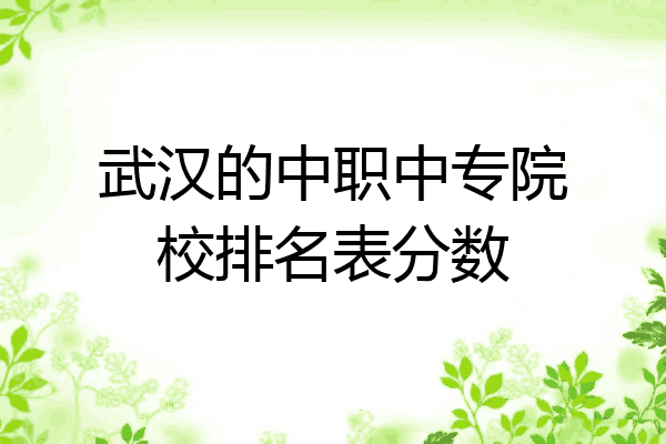 武汉的中职中专院校排名表分数
