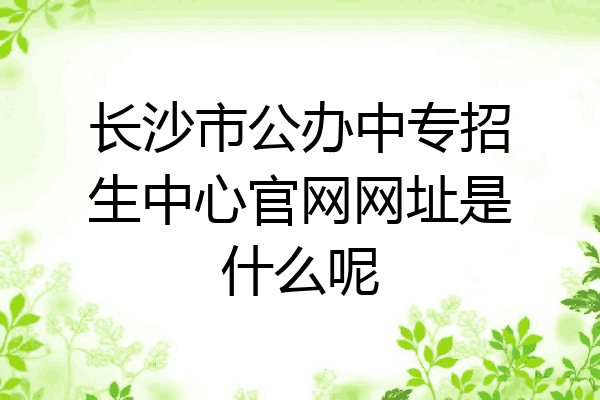 长沙市公办中专招生中心官网网址是什么呢