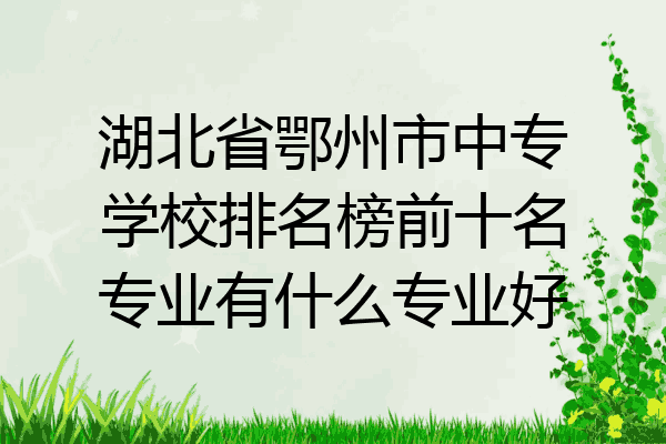 湖北省鄂州市中专学校排名榜前十名专业有什么专业好