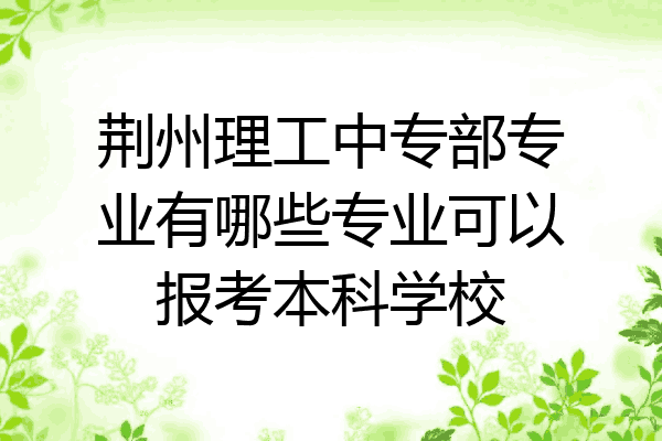 荆州理工中专部专业有哪些专业可以报考本科学校