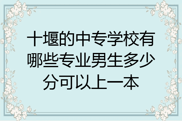 十堰的中专学校有哪些专业男生多少分可以上一本