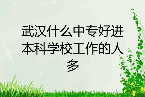 武汉什么中专好进本科学校工作的人多