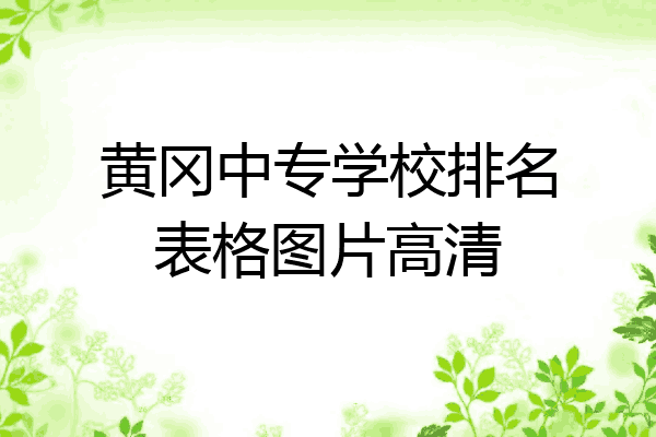 黄冈中专学校排名表格图片高清