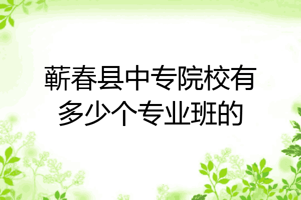蕲春县中专院校有多少个专业班的