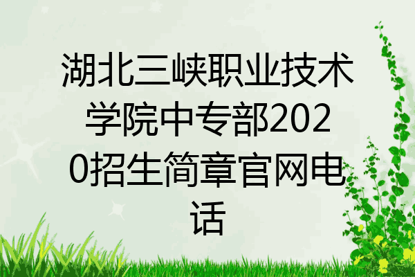 湖北三峡职业技术学院中专部2020招生简章官网电话