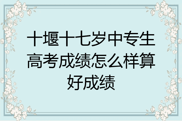 十堰十七岁中专生高考成绩怎么样算好成绩